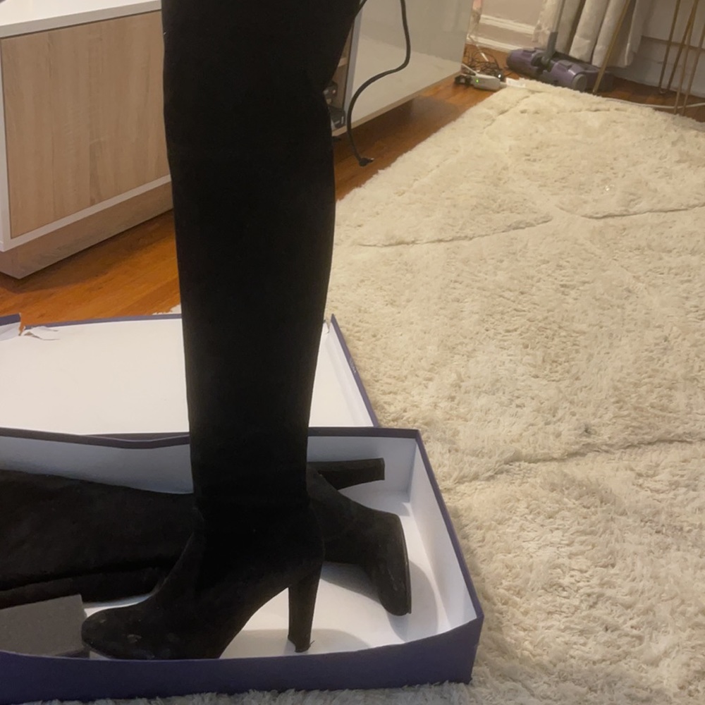 Stuart weitzman highland over the knee boots black suede
